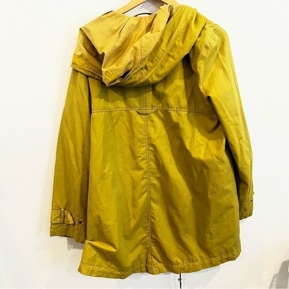 Eileen Fisher size medium yellow green lined light weight hooded raincoat - Picture 5 of 16